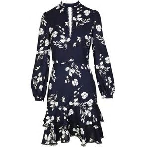 Navy Floral Boho Dress